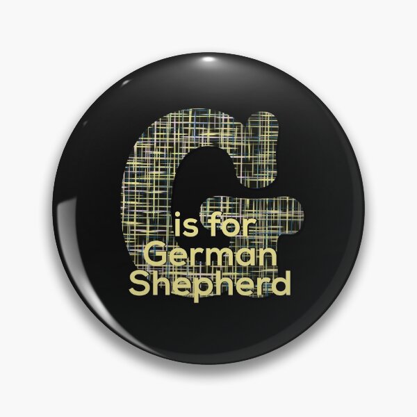 Item preview, G is for German Shepherd Alphabet Black Grid Monogram designed and sold by AMSonArt.