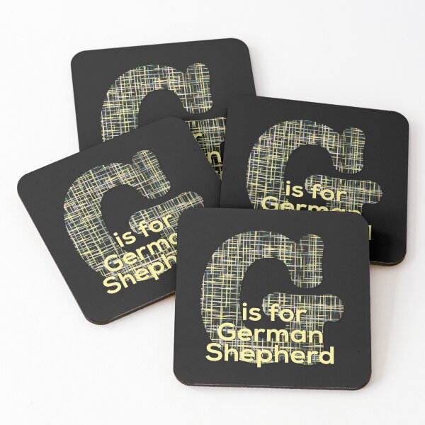 Item preview, G is for German Shepherd Alphabet Black Grid Monogram designed and sold by AMSonArt.