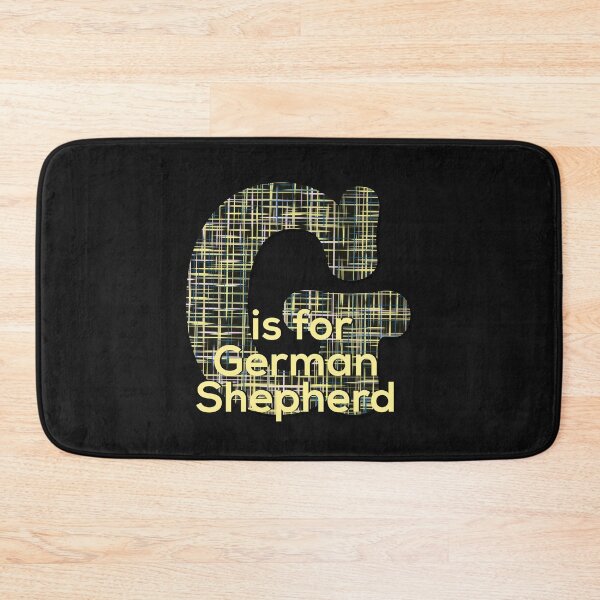 Item preview, G is for German Shepherd Alphabet Black Grid Monogram designed and sold by AMSonArt.