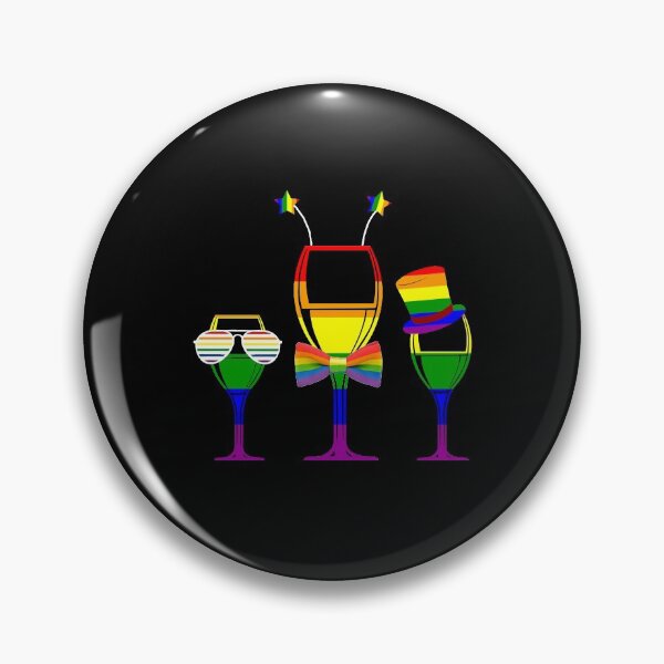 Item preview, Gay Pride LGBT Flag Rainbow Wine Glasses Top Hat Sunglasses Bowtie designed and sold by Ginger217.