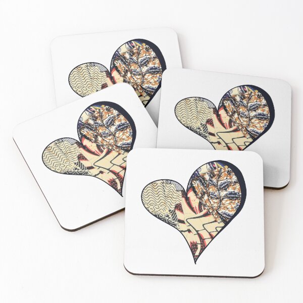 Item preview, African Fabric Heart Collage Art [#24] designed and sold by AfriStyleUK.