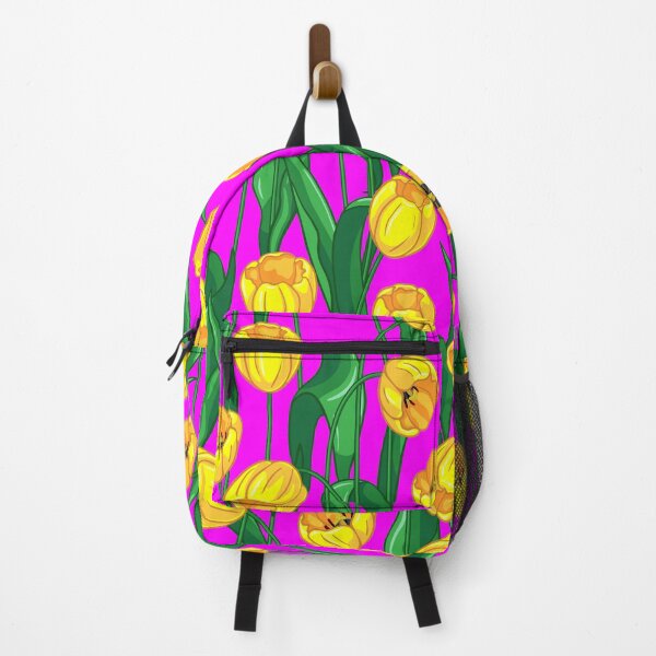 Item preview, Seamless pattern of yellow tulips and, spring illustration in realistic style on a pink background designed and sold by mashmosh.