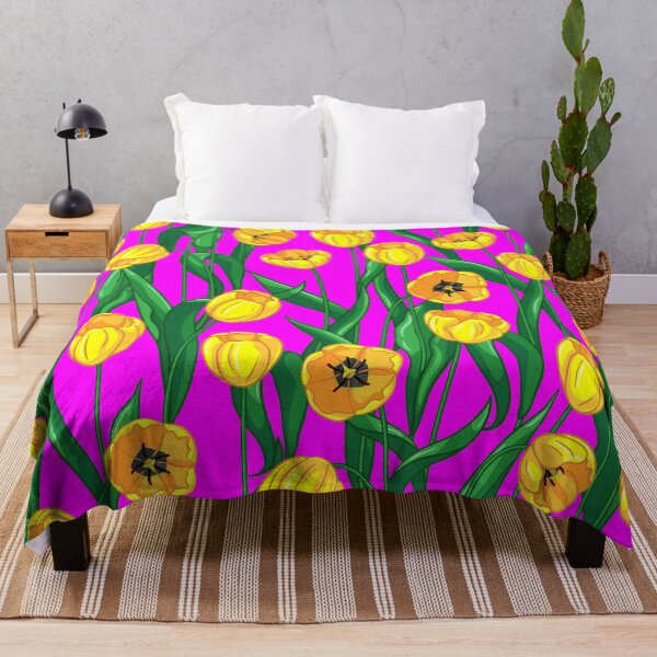 Item preview, Seamless pattern of yellow tulips and, spring illustration in realistic style on a pink background designed and sold by mashmosh.