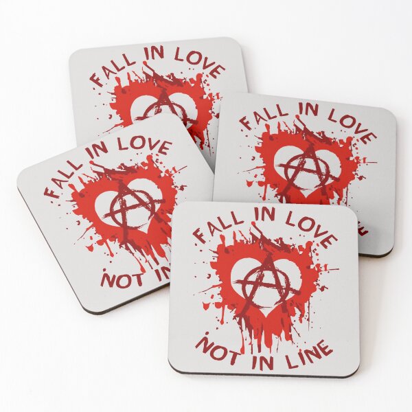 Item preview, Fall In Love Not In Line - Anarchist, Graffiti, Art designed and sold by SpaceDogLaika.