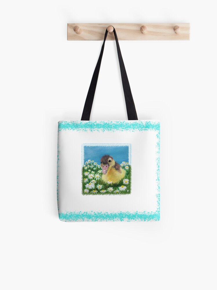 Tote Bag, Cyan Print of Original Acrylic Painting designed and sold by zenflowcreative
