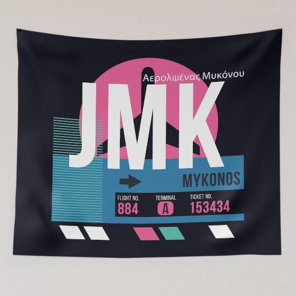 Item preview, Mykonos, Greece (JMK) Airport Code Baggage Tag designed and sold by SLAG-Creative.