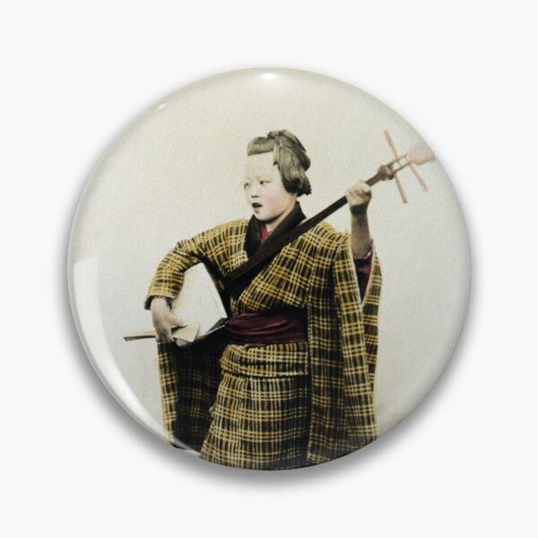 Item preview, Japanese Street Musician - Felice Beato - Circa 1877 Photochrom designed and sold by warishellstore.