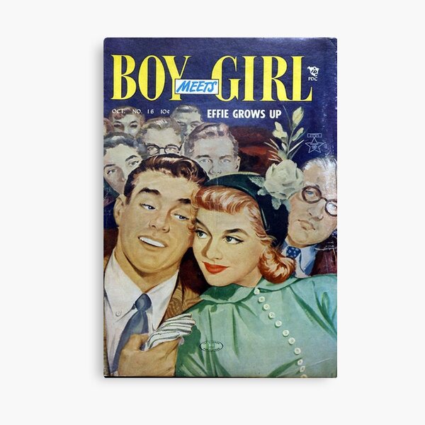 Item preview, Vintage Romance Comic Book Cover - Boy Meets Girl designed and sold by Unhinged Heather.