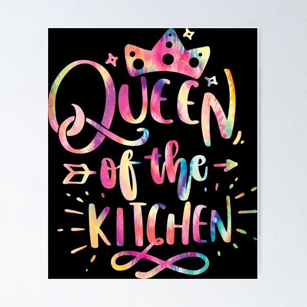 Queen of the kitchen - Funny hand drawn quotes illustration. Funny