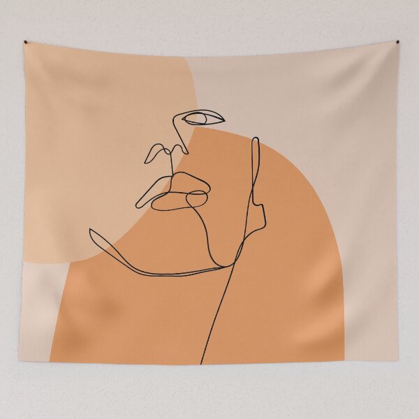 Item preview, One Line Face Drawing With Geometric Background  designed and sold by NaomiBalog.