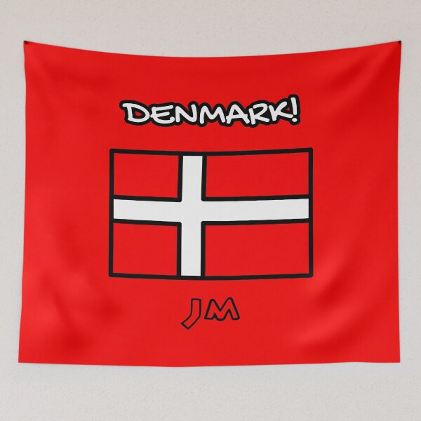 Item preview, Denmark Flag Drawn Red designed and sold by jesumedina.