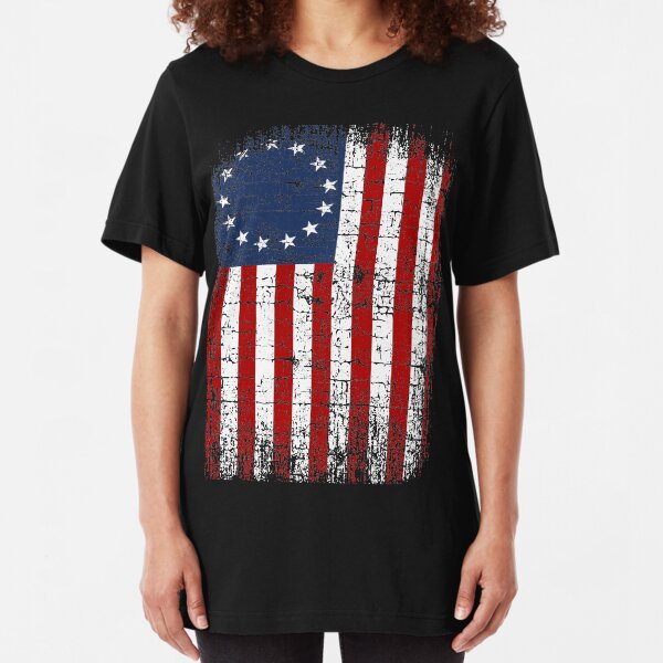 USA 13 Star 1776 Flag Slim Fit T-Shirt