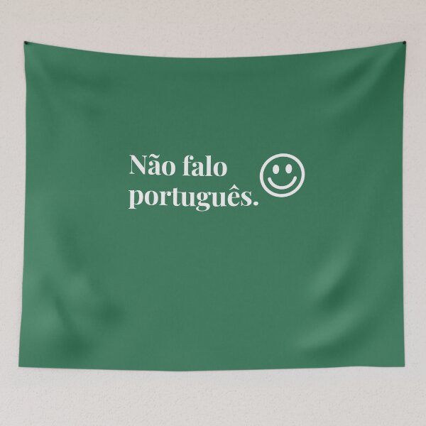 Item preview, Não falo português (I don't speak Portuguese) with smiley face designed and sold by teesonwheels.