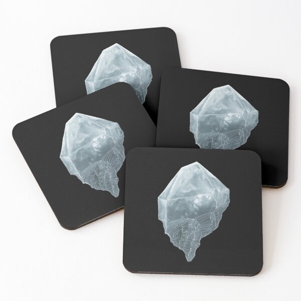 Item preview, White on Black Quartz Crystal Watercolor/Gouache Painting designed and sold by Danica Templeton.