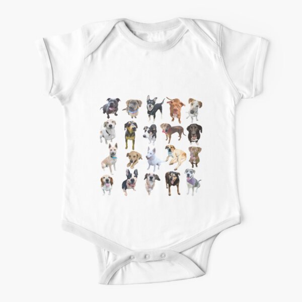Dog Party by Faye Klein Short Sleeve Baby One-Piece