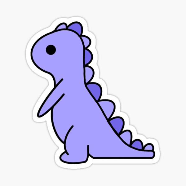 Purple Dinosaur Glossy Sticker.