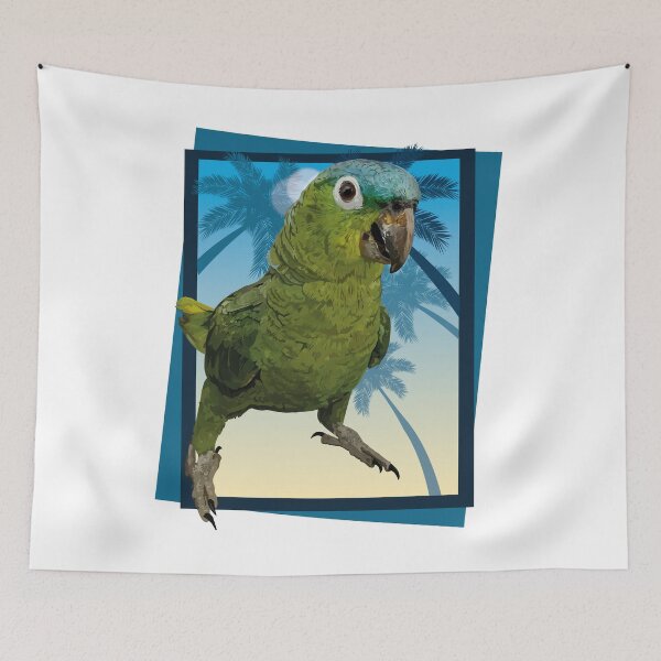 Item preview, blue-crowned parrot designed and sold by obscurite.