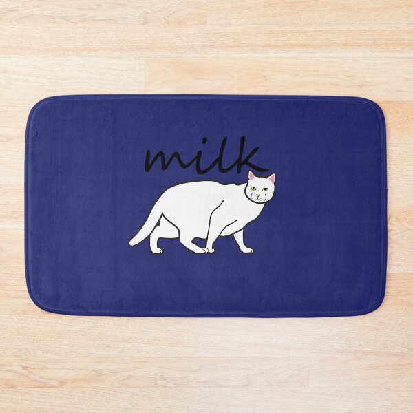 Item preview, white cat design. walking milk. designed and sold by dadamda.