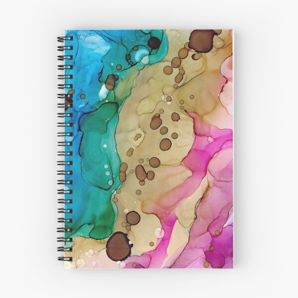 Item preview, Blue Brown Pink Abstract 4121 Modern Alcohol Ink Painting by Herzart  designed and sold by herzart.