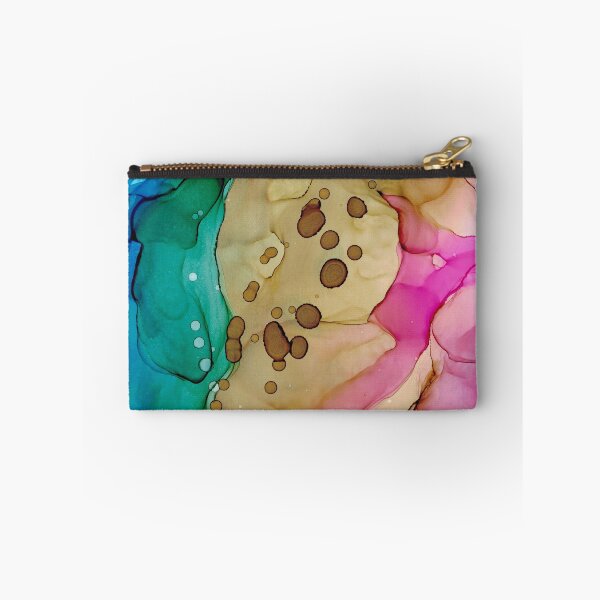 Item preview, Blue Brown Pink Abstract 4121 Modern Alcohol Ink Painting by Herzart  designed and sold by herzart.