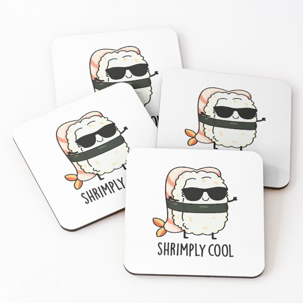 Item preview, Shrimply Cool Funny Shrimp Sushi Puns  designed and sold by punnybone.