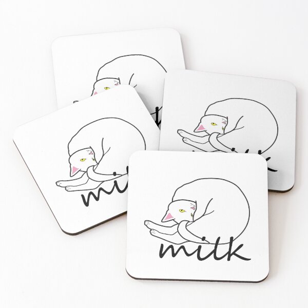 Item preview, white cat design. cute milk. designed and sold by dadamda.