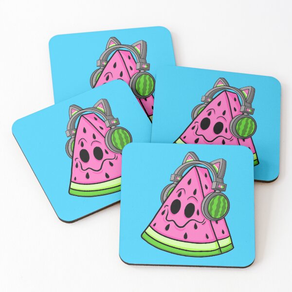 Item preview, Watermelon with Kitty Headphones designed and sold by AugustFriday.