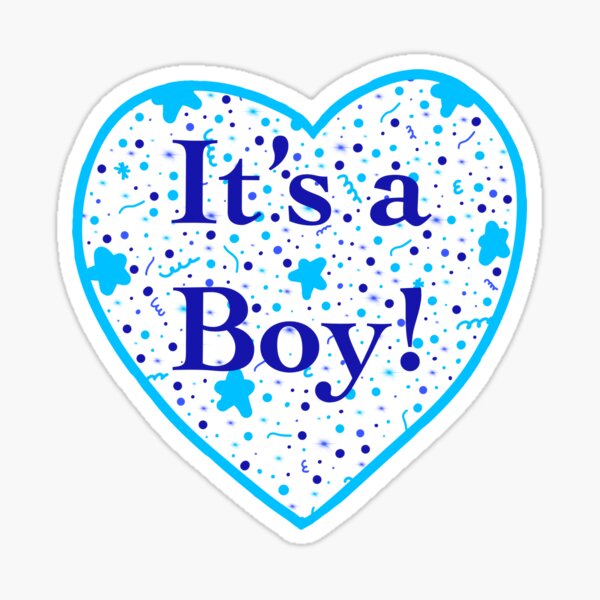 Item preview, Blue Heart and Confetti It’s a Boy! designed and sold by MessagInAWord.