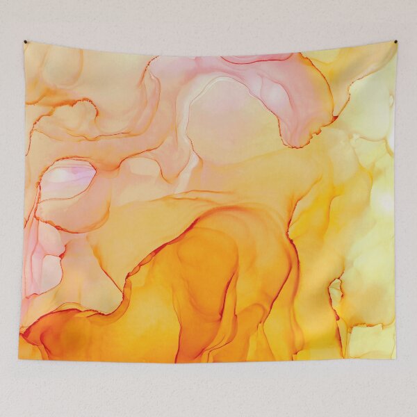 Item preview, Pink Orange Abstract 4121 Modern Alcohol Ink Abstract by Herzart designed and sold by herzart.