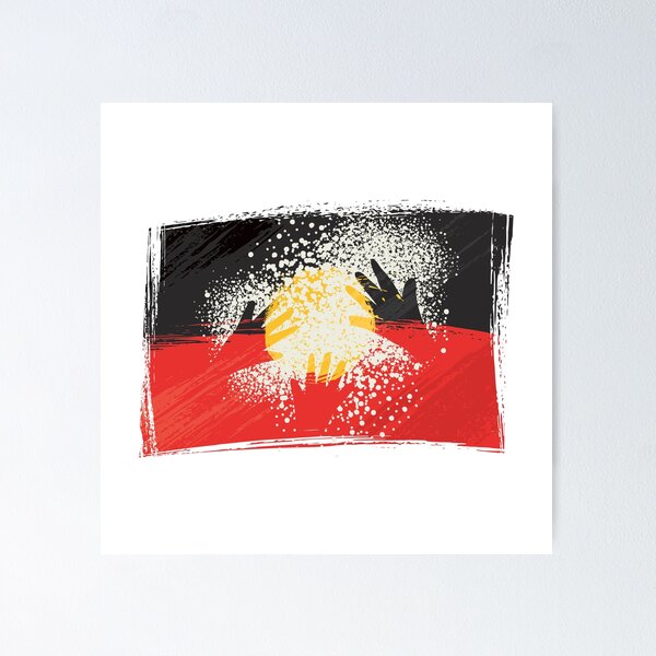 Item preview, Distressed Aboriginal Flag With Hand Print T-shirt  designed and sold by kenadams403.
