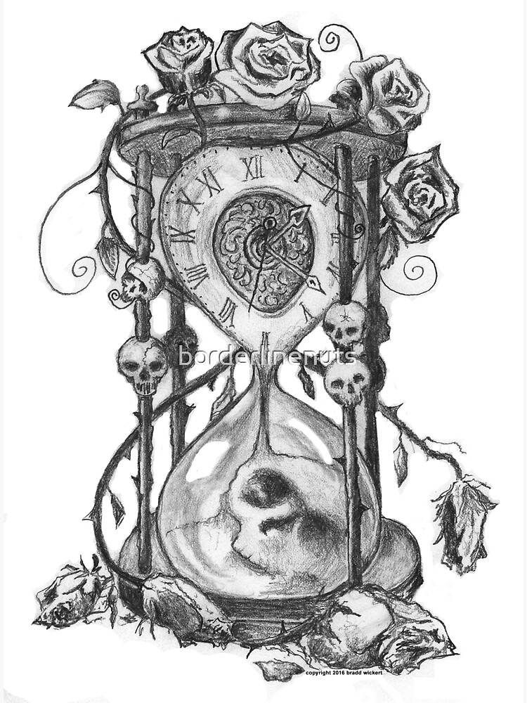 Hour Glass Of Death And Roses Postcard By Borderlinenuts Redbubble