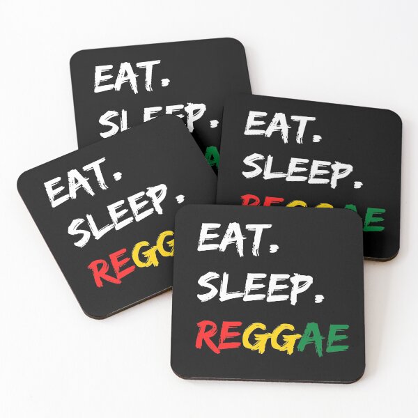 Artikelvorschau, Essen Sie Schlaf Reggae Distressed Reggae Lovers Design in Rasta Farben entworfen und verkauft von RastaColors.