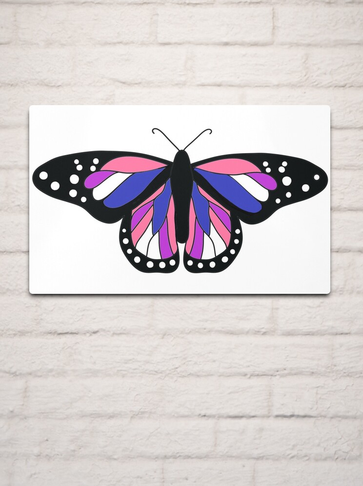 Gender Fluid Flag Monarch Butterfly Metal Print for Sale by 10pmCreations