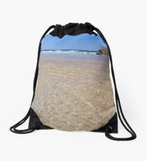 Golden Ripples of Liquid Sunlight Drawstring Bag