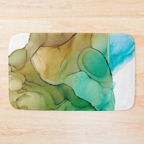 Item preview, Brown, Blue, and Green 4121 Modern Abstract Alcohol Ink by Herzart designed and sold by herzart.