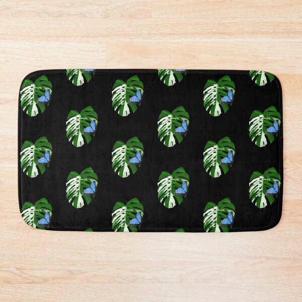 Item preview, Blue Morpho Butterfly on a Monstera Albo Leaf designed and sold by TinkerandBone.