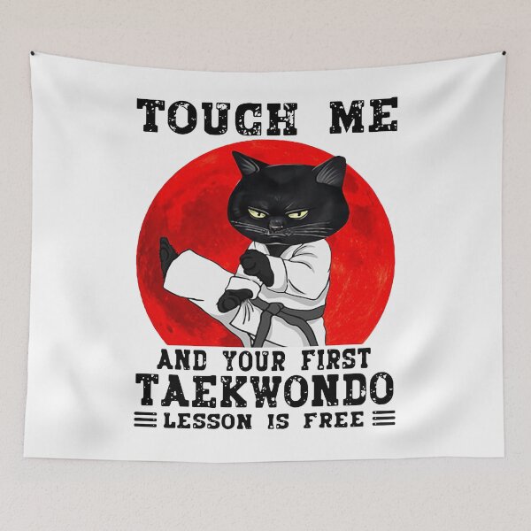 Item preview, BLACK CAT YOUR FIRST TAEKWONDO LESSON IS FREE designed and sold by Princez21.