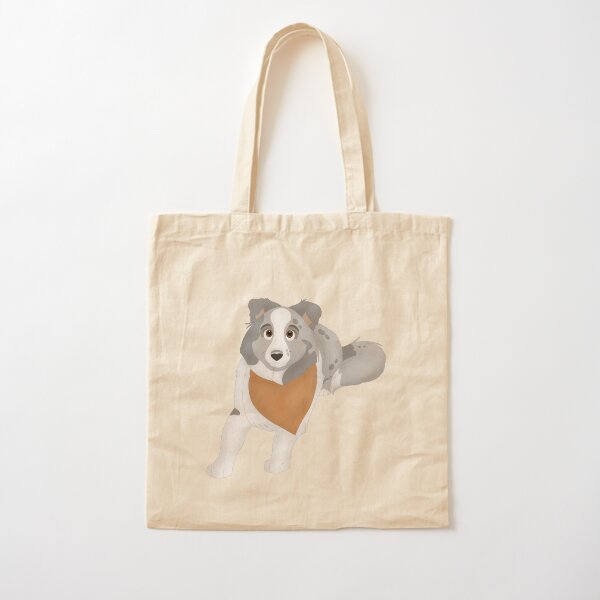 Cartoony Shetland Sheepdog Illustration Cotton Tote Bag