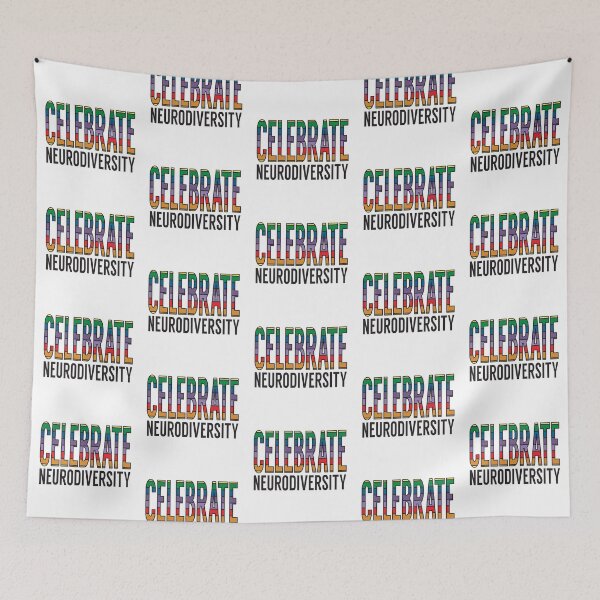 Item preview, Celebrate Neurodiversity Rainbow Text Design designed and sold by NightGleam.
