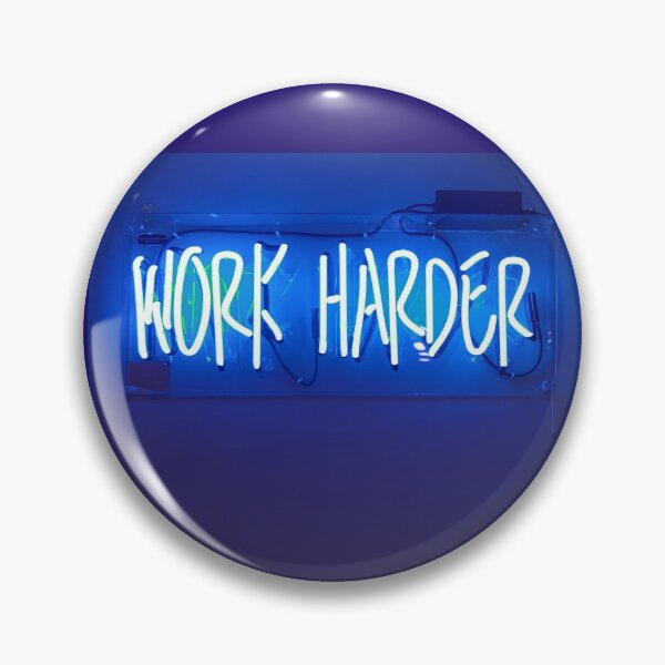 Item preview, WORK HARDER- blue neon sign designed and sold by afrapaints.