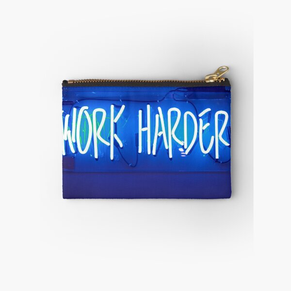 Item preview, WORK HARDER- blue neon sign designed and sold by afrapaints.