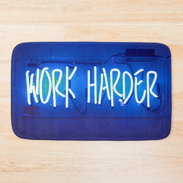Item preview, WORK HARDER- blue neon sign designed and sold by afrapaints.