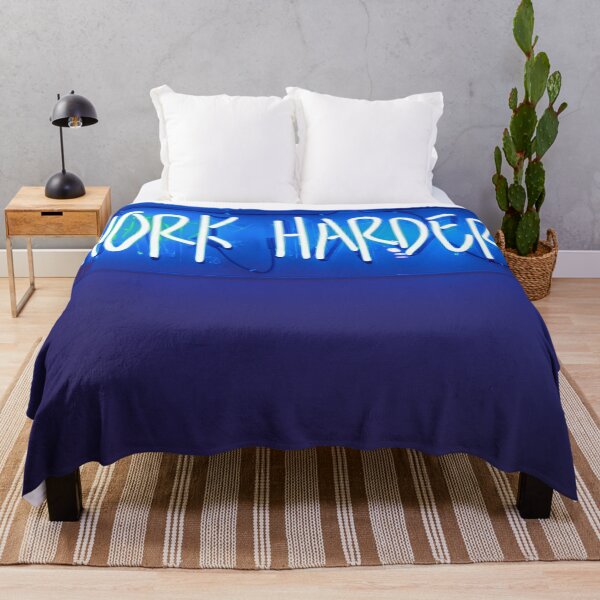 Item preview, WORK HARDER- blue neon sign designed and sold by afrapaints.