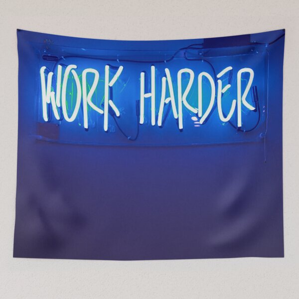 Item preview, WORK HARDER- blue neon sign designed and sold by afrapaints.