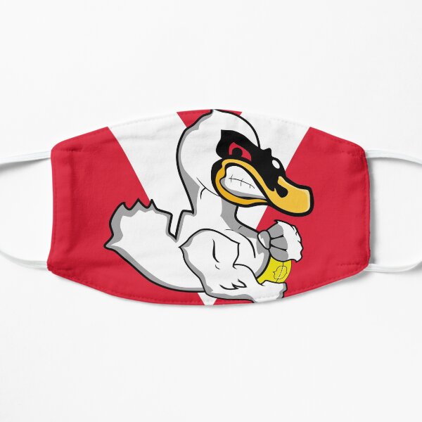 The Swans Blog V Logo on Red Flat Mask