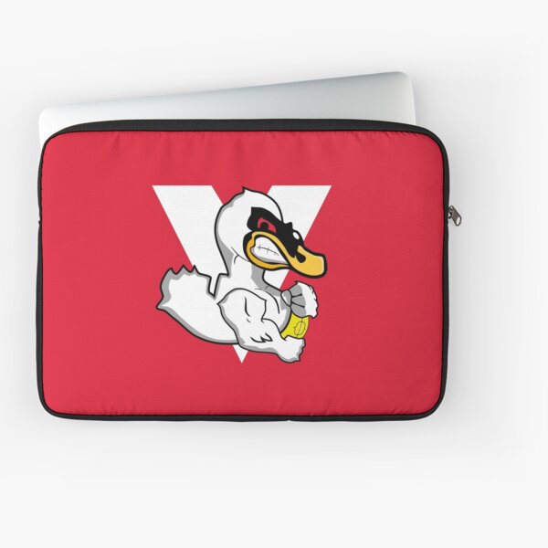 The Swans Blog V Logo on Red Laptop Sleeve