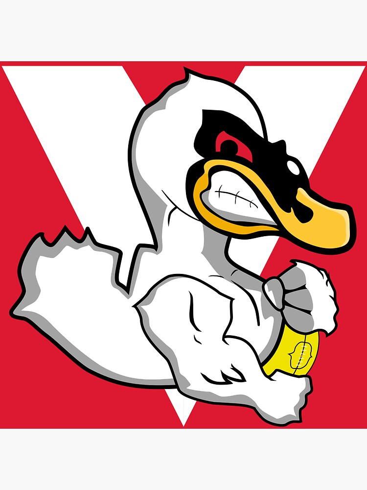 Thumbnail 3 of 3, Sticker, The Swans Blog V Logo on Red designed and sold by theswansblog.