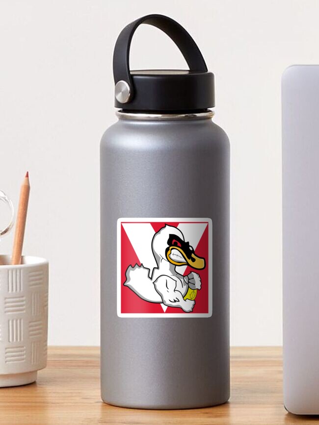 Thumbnail 1 of 3, Sticker, The Swans Blog V Logo on Red designed and sold by theswansblog.