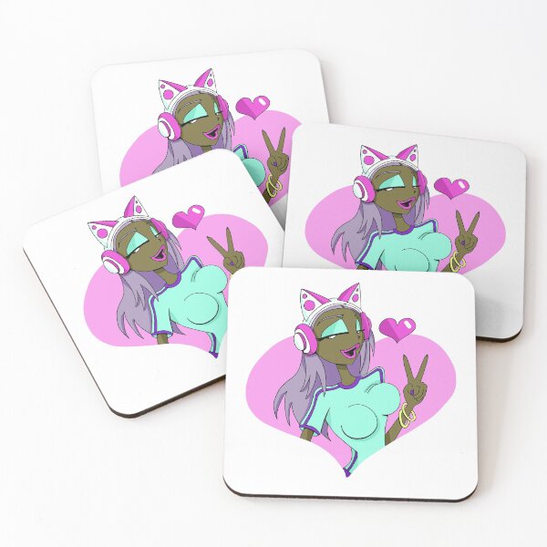 Item preview, Good Vibes Only. Purple-Haired Catgirl designed and sold by inkandpink.