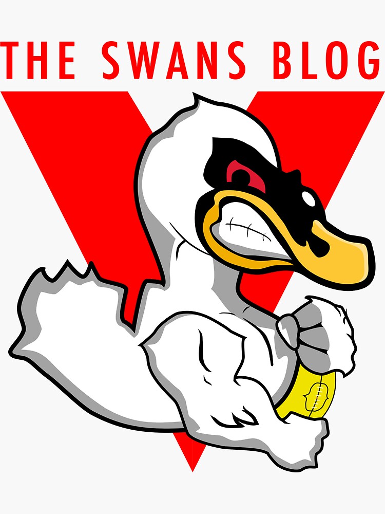 Thumbnail 3 of 3, Sticker, The Swans Blog Title V on White designed and sold by theswansblog.